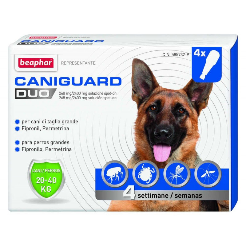 Beaphar caniguard duo l 20 40kg 4 pipette