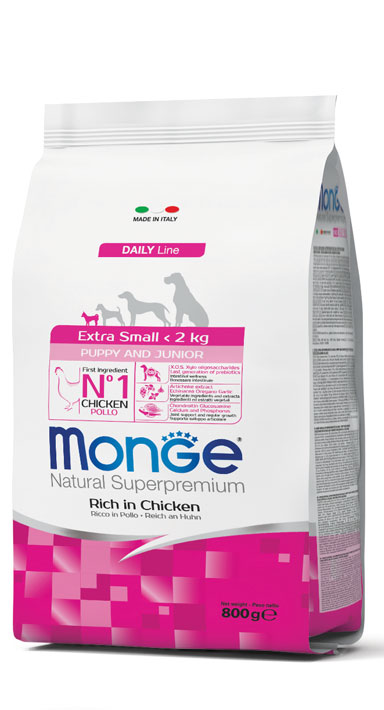 Monge 800g puppy xsmall pollo 