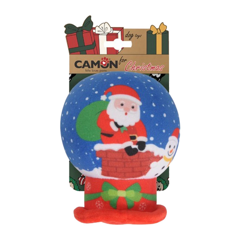 CAMON XMAS GIOCO CANE PELUCHE PALLA DI NEVE 14CM