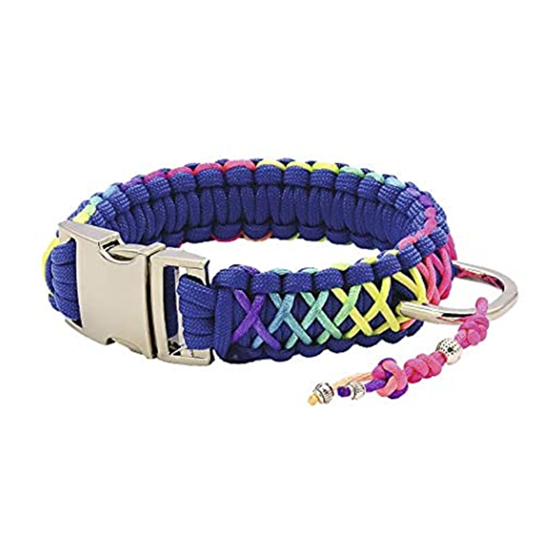 CROCI COLLARE SILVER TWINE RAINBOW 50CM