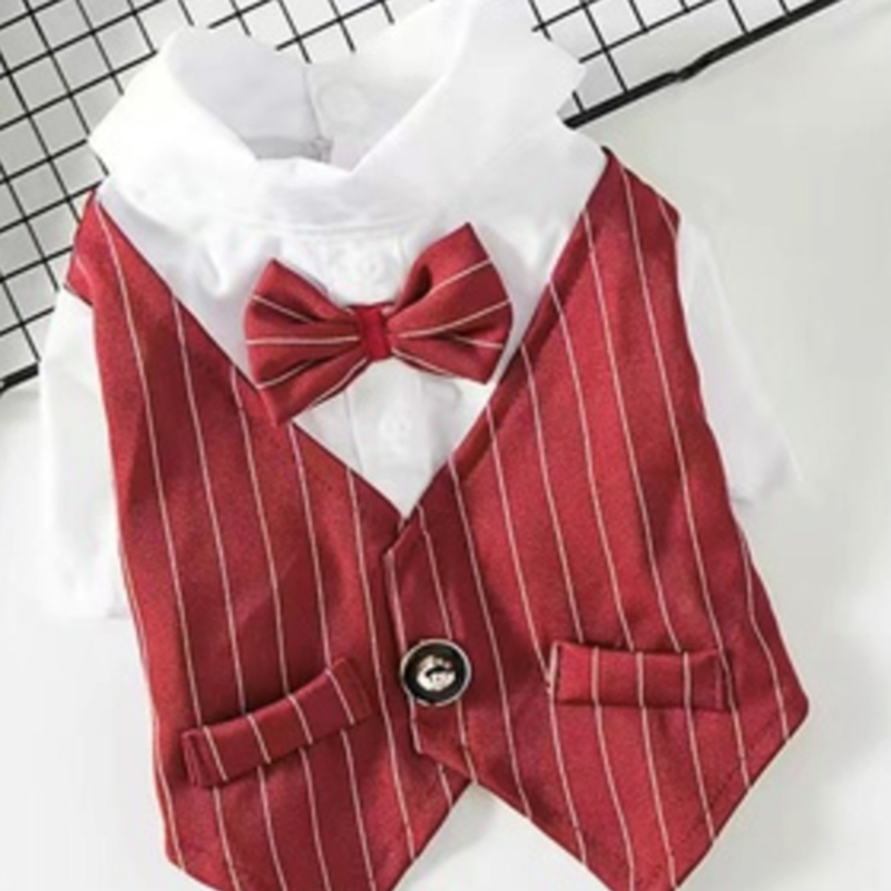 Dog&Cat Pet Dress Gessato Rosso