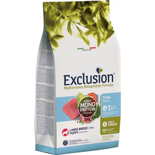 EXCLUSION MEDITERRANEO 12KG PUPPY LARGE TONNO